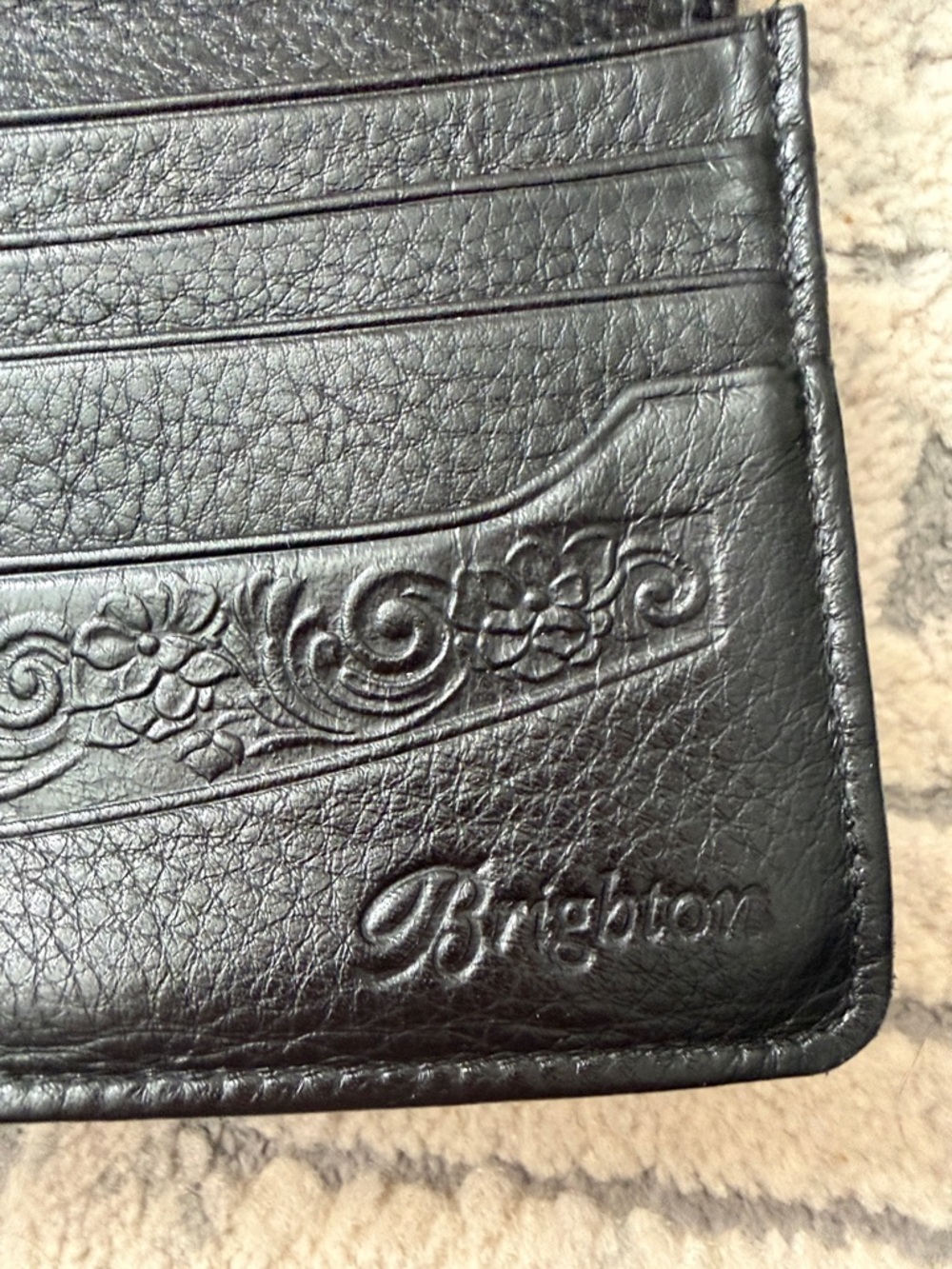 Brighton Black Leather Chain Clutch with Decorative Silver Accent - Picture 2 of 16
